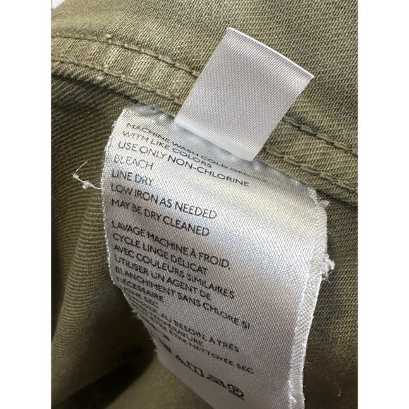 Free People Moonchild Military Shacket Med Green Denim Shirt Jacket Distressed - Picture 10 of 16